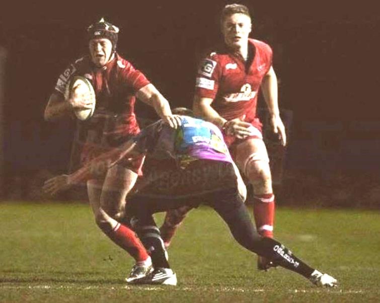 Zac playing for the Scarlets U20s